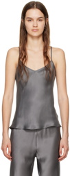 Silk Laundry Gray Bias-Cut Camisole