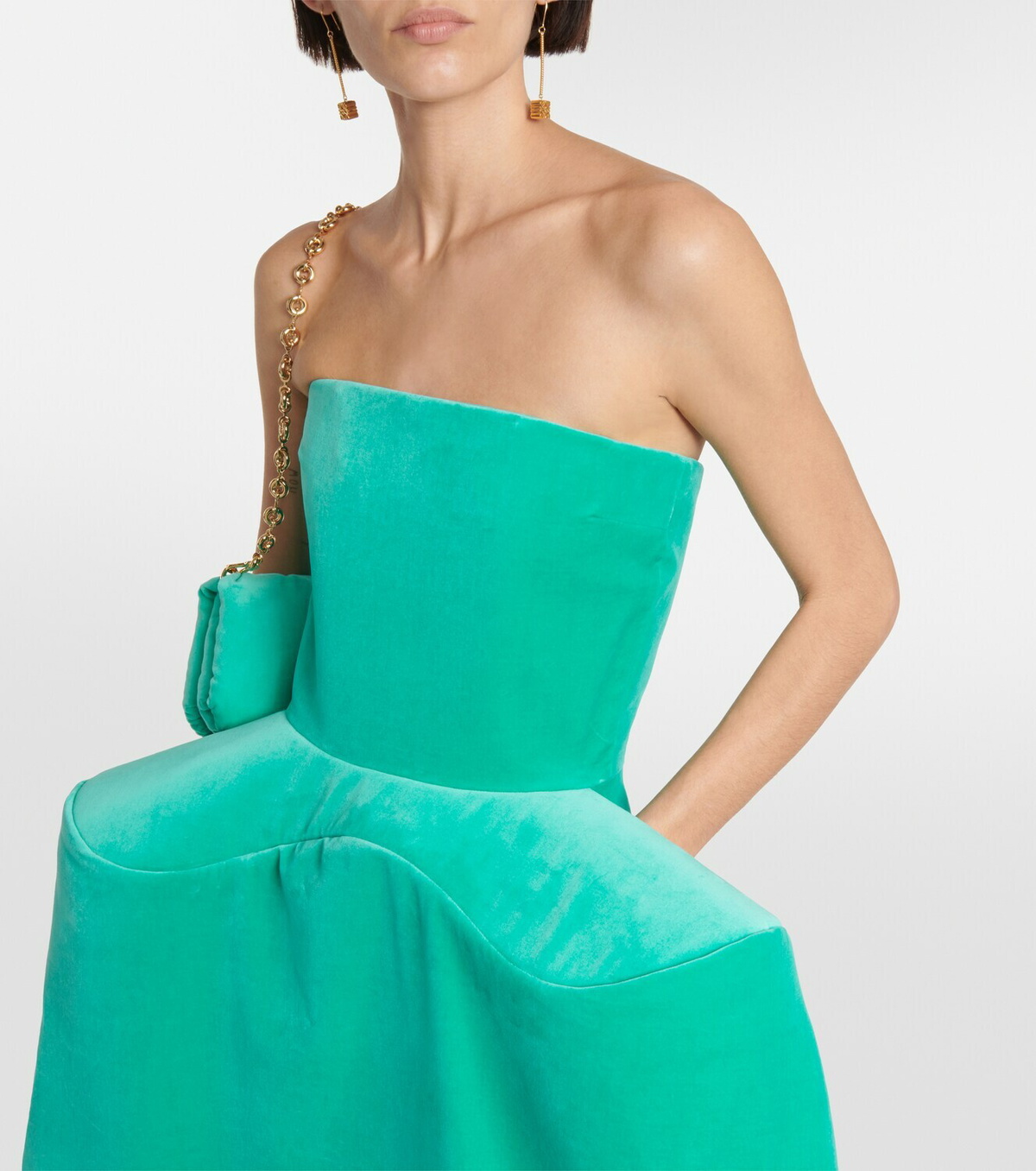 Loewe Off-shoulder velvet midi dress Loewe