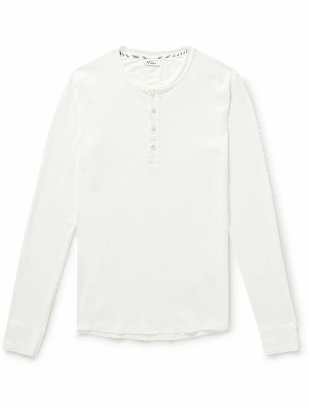 Photo: Schiesser - Karl Heinz Organic Cotton-Jersey Henley T-Shirt - White