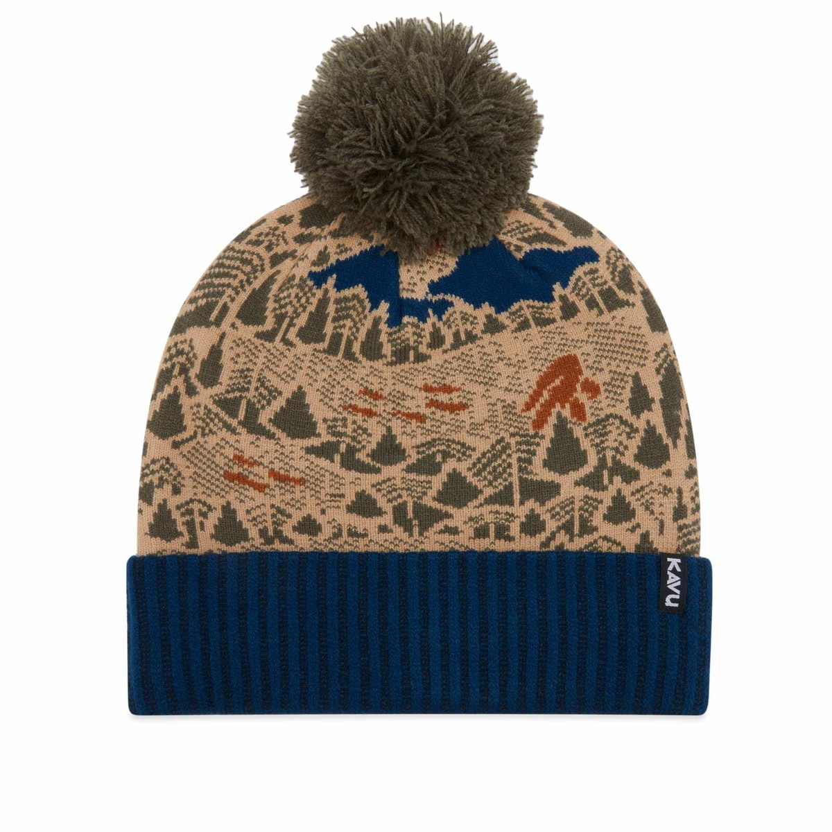 KAVU Men's Herschel Jacquard Knitted Beanie in Sasquatch Hike 