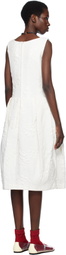 Comme des Garçons Comme des Garçons White Floating Jacquard Flower Pattern Midi Dress