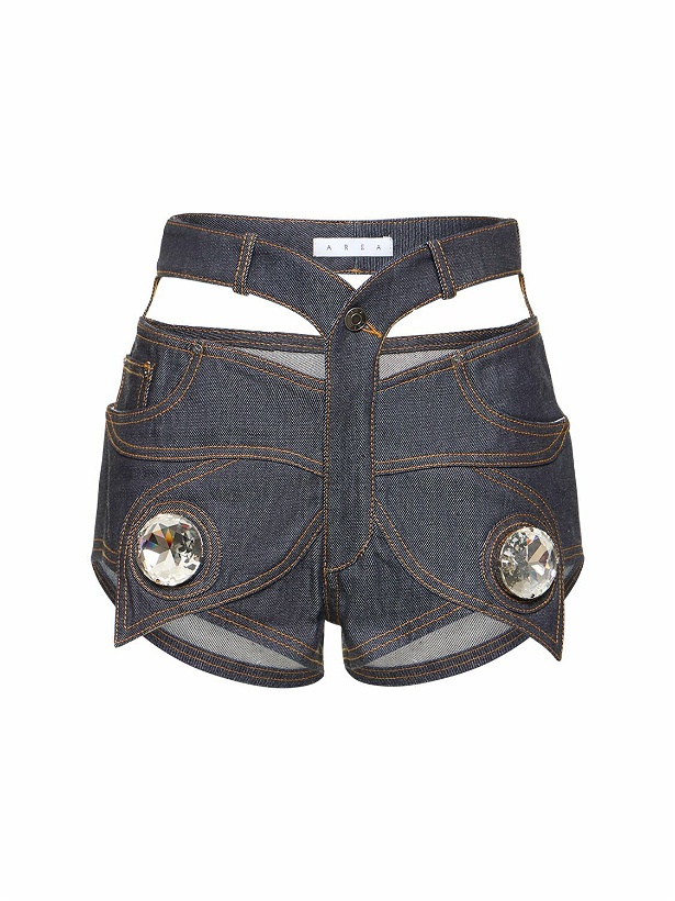 Photo: AREA - Butterfly Raw Cotton Denim Hot Pants