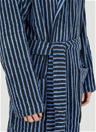 Striped Hooded Bathrobe in Blue