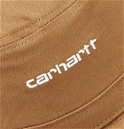 Carhartt WIP - Script Logo-Embroidered Cotton-Canvas Bucket Hat - Camel