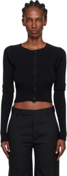 Y's Black Double Sleeve Short Cardigan