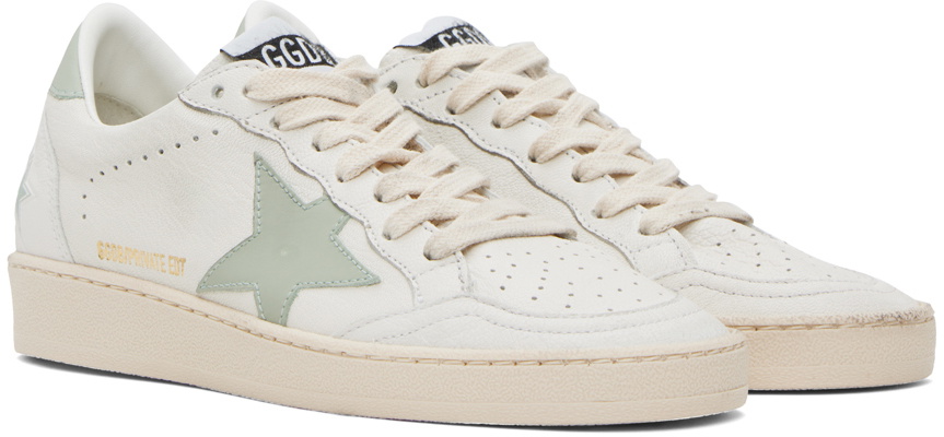 Golden Goose SSENSE Exclusive White & Green Ball Star Sneakers