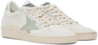Golden Goose SSENSE Exclusive White & Green Ball Star Sneakers