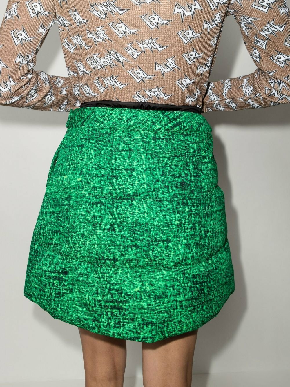 Moncler Genius X JW Anderson Green Down-Filled Cotton Mini Skirt