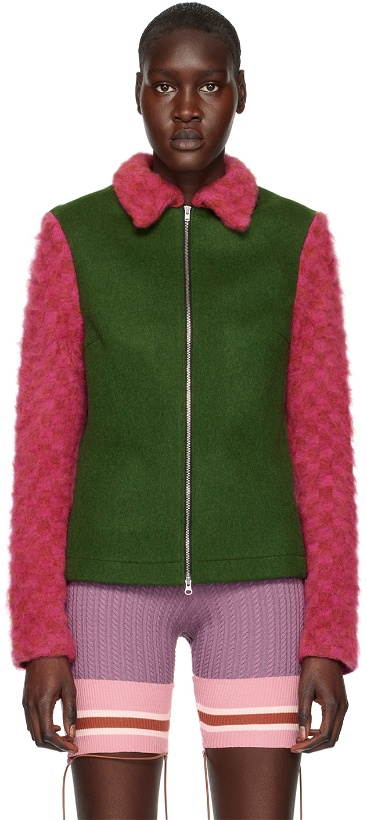 Photo: ANDREJ GRONAU SSENSE Exclusive Green & Pink Jacket
