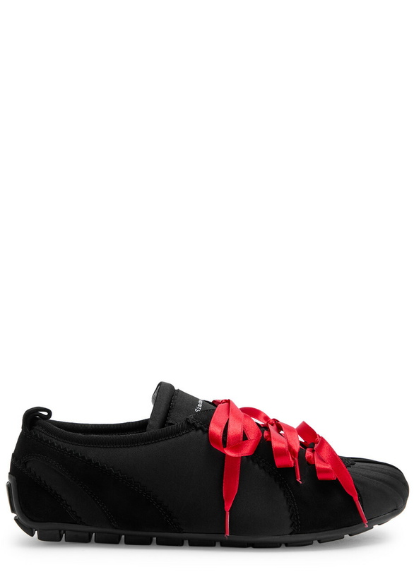 Photo: Simone Rocha Ballerina Grip Satin Sneakers Black Red