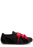 Simone Rocha Ballerina Grip Satin Sneakers Black Red
