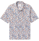 Albam - Camp-Collar Printed Cotton Shirt - Men - Blue