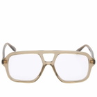 Loewe Eyewear Slim Pilot Optical Glasses in Shiny Opaline Khaki 