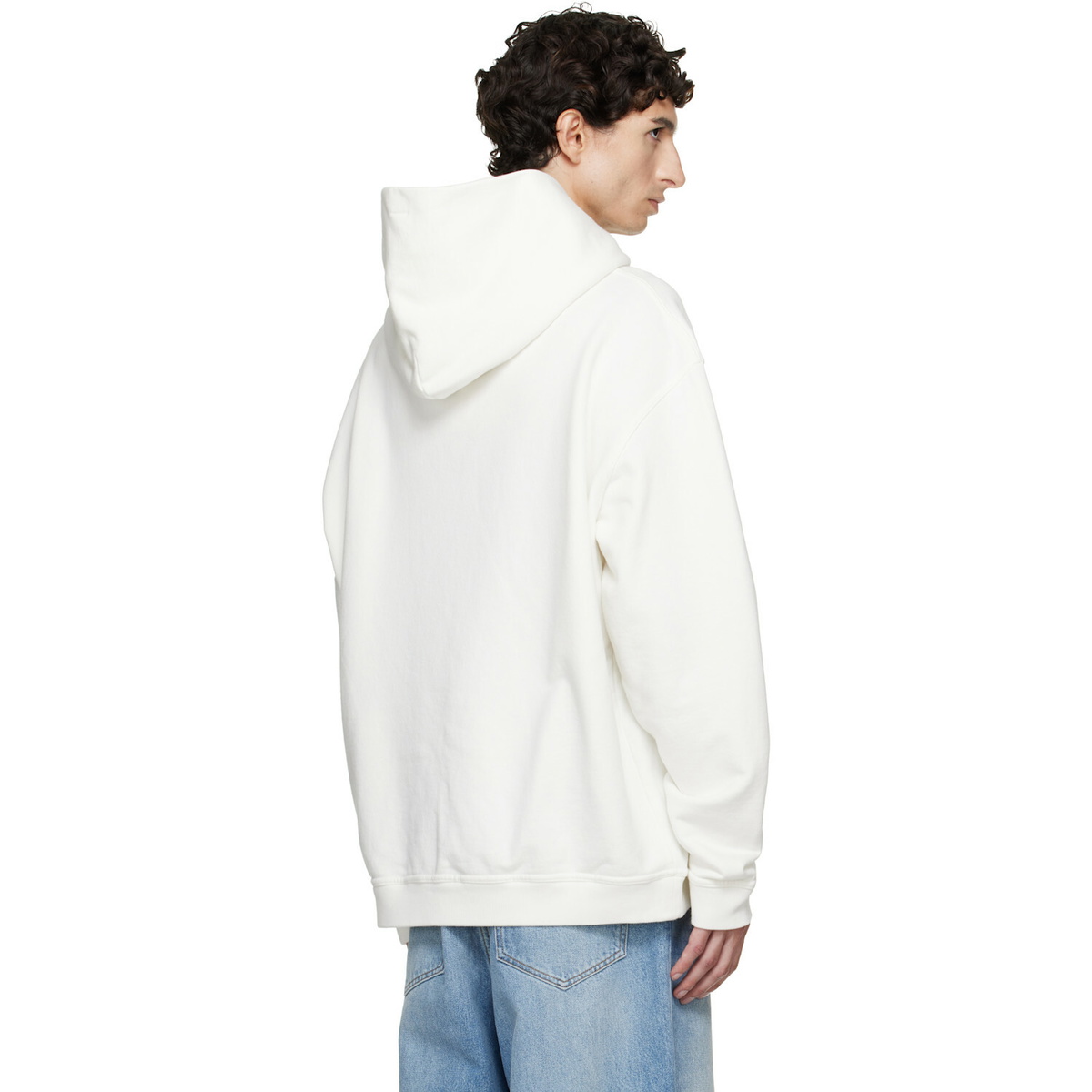 Maison Margiela White Reversed Logo Hoodie