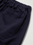 BODE - Straight-Leg Appliquéd Cotton-Twill Shorts - Blue