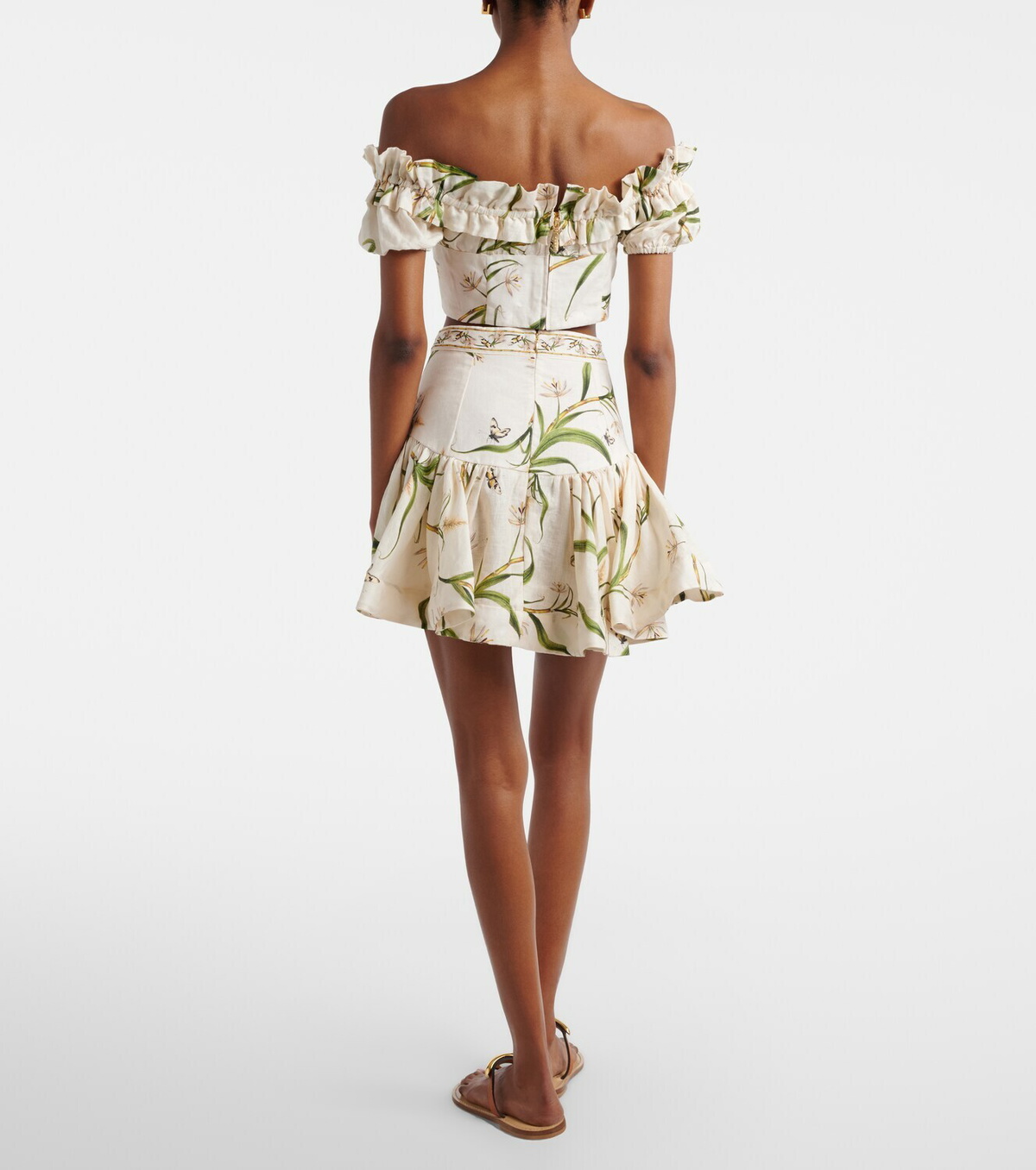 Agua by Agua Bendita Jacarina printed linen miniskirt