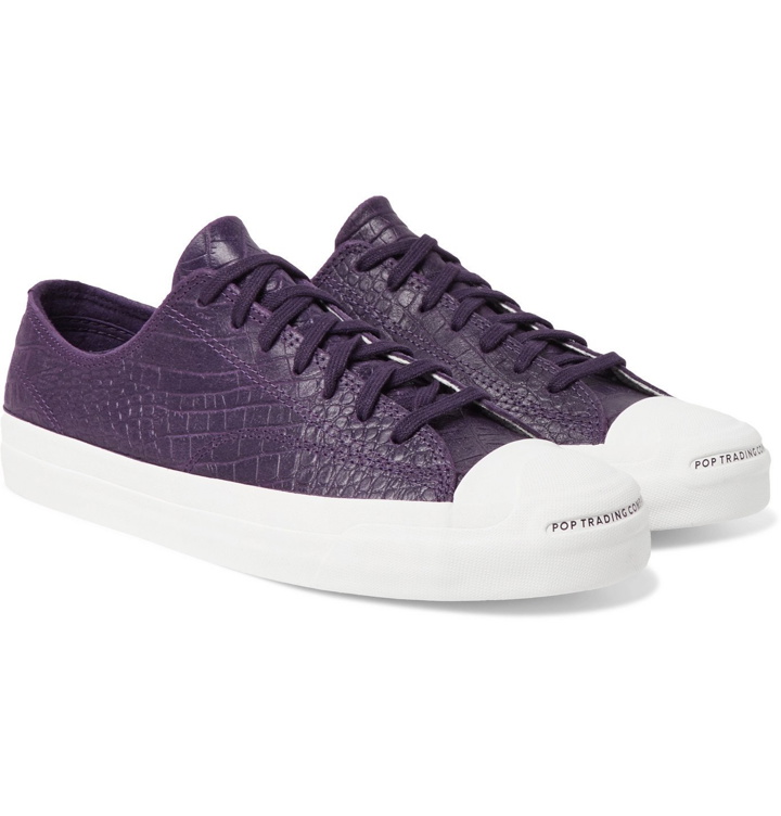 Photo: Converse - Pop Trading Company Jack Purcell Embossed Leather Sneakers - Purple