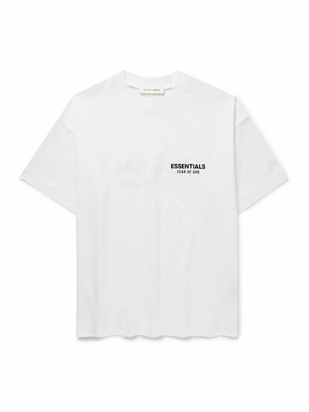 Photo: FEAR OF GOD ESSENTIALS - Logo-Appliquéd Cotton-Jersey T-Shirt - White