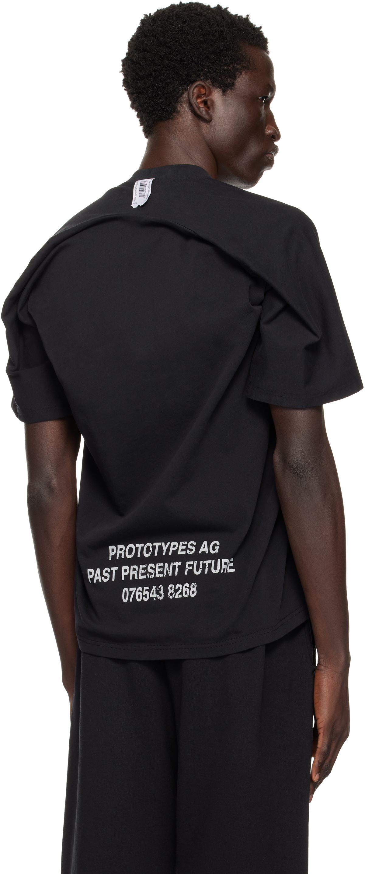 Prototypes Black Moved Neckline T-shirt PROTOTYPES