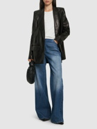 MSGM High Waist Wide Cotton Denim Jeans