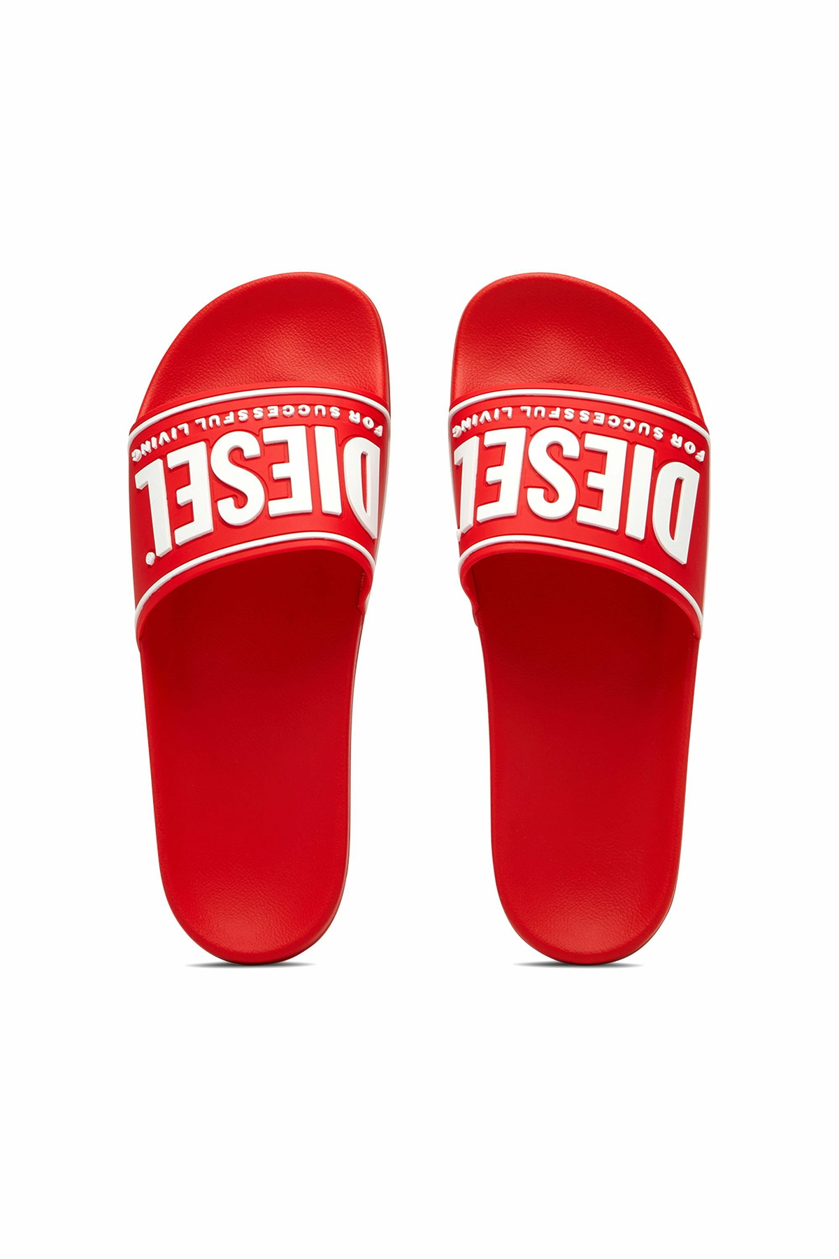 Diesel Sa-Mayemi-Pool slides with 3D logo - Slides Mens in Red