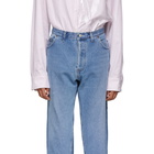 Bless Blue Levis Edition Two-Tone Pleatfront Jeans