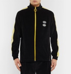 Off-White - Logo-Intarsia Cotton-Blend Velour Track Jacket - Men - Black
