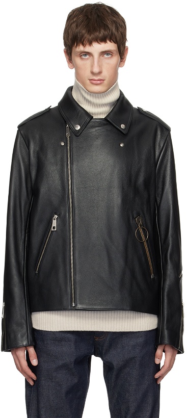 Photo: A.P.C. Black JW Anderson Edition Leather Jacket
