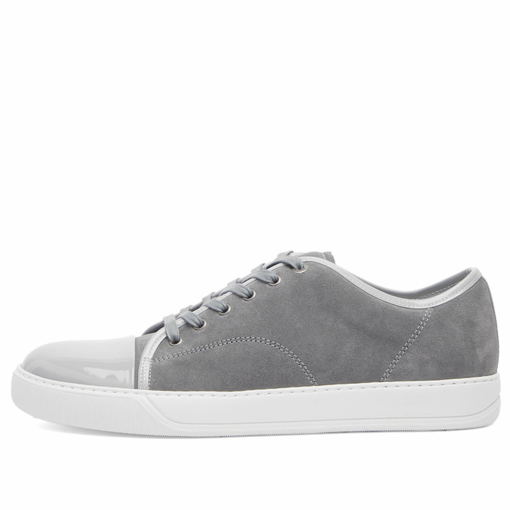 Photo: Lanvin Men's DBB1 High Shine Toe Cap Sneaker in Grey