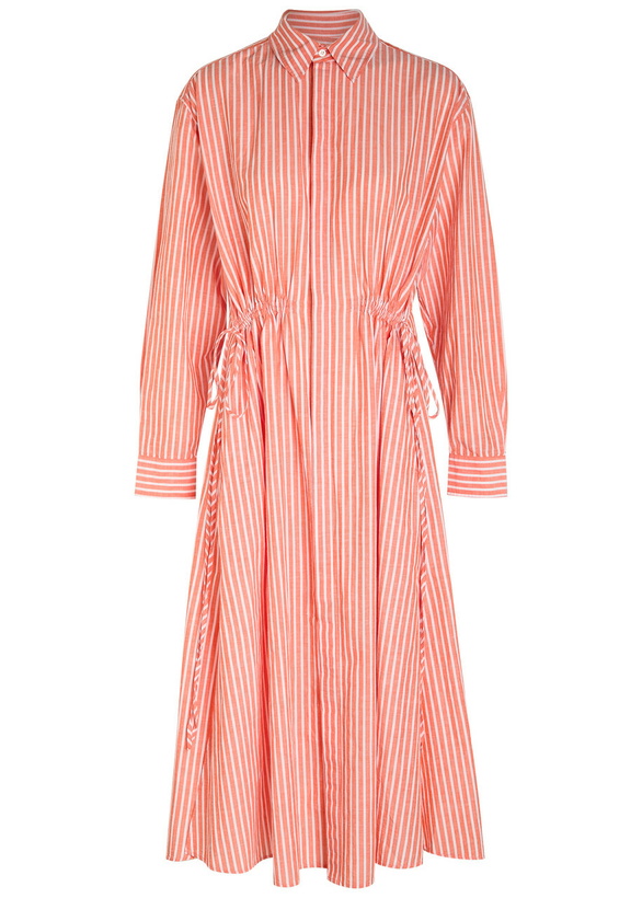 Photo: Polo Ralph Lauren Striped Cotton-blend Midi Shirt Dress Orange