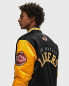 Mitchell & Ness Nba Primetime Heavyweight Satin Jacket Vintage Logo Los Angeles Lakers   Black/Yellow     College Jackets/Team Jackets   S