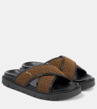 Max Mara Party raffia slides