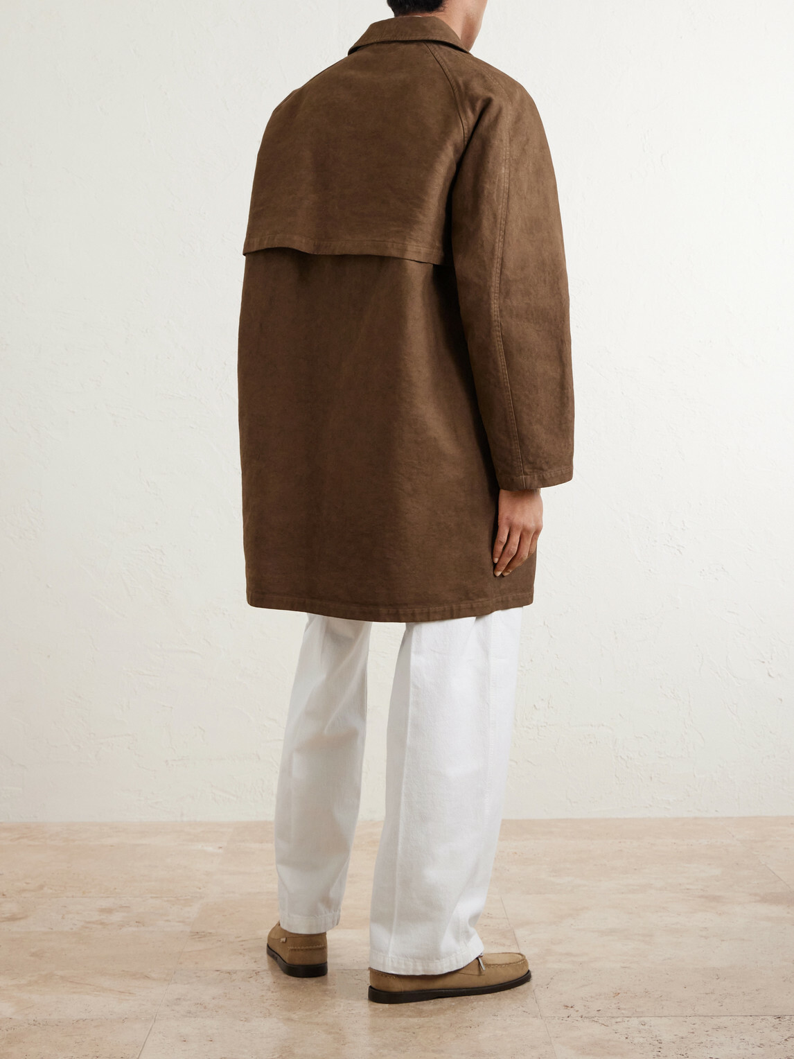 Auralee - Garment-Dyed Cotton-Twill Coat - Brown