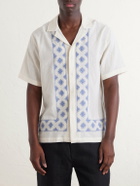 Orlebar Brown - Maitan Camp-Collar Embroidered Cotton Shirt - Neutrals