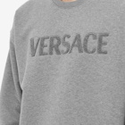 Versace Men's Applique Logo Crew Sweat in Grey