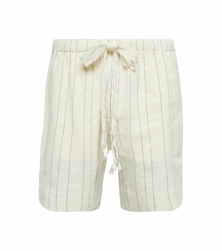 Photo: Wales Bonner - Cassette striped linen and cotton shorts