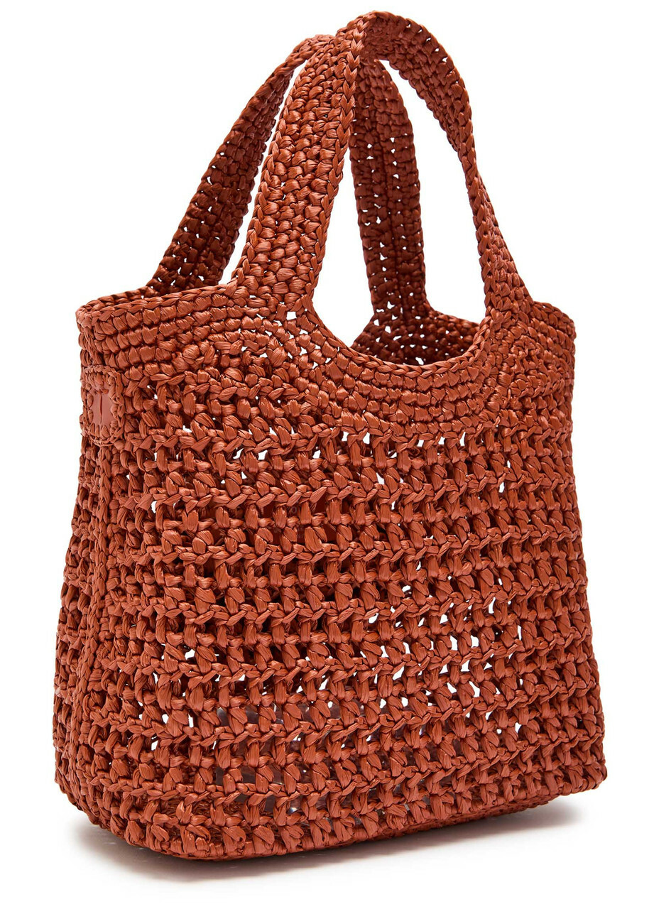 Tods Manici Mini Raffia top Handle bag - Terracotta - One Size