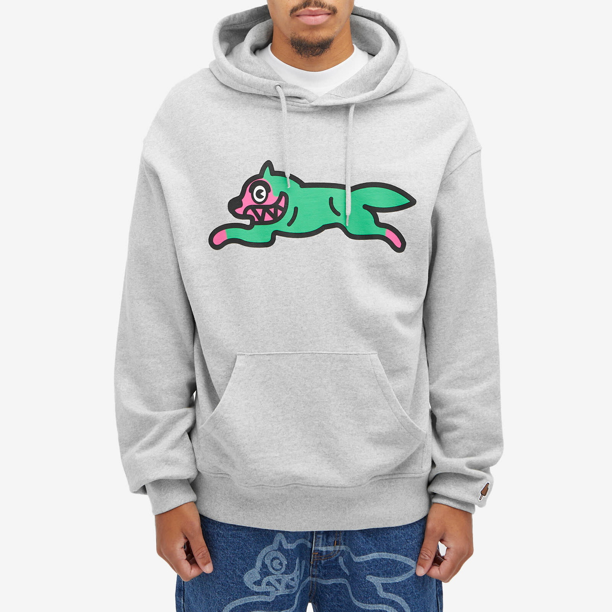 ICECREAM Men's Running Dog Popover Hoodie in Heather Grey ICECREAM