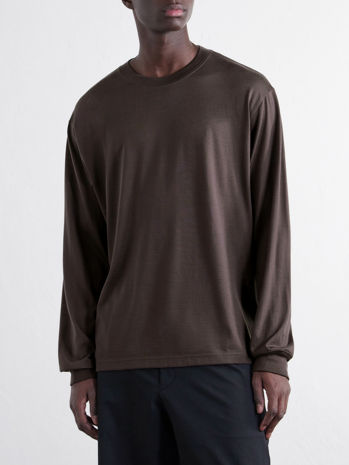 Goldwin - Wool and Lyocell-Blend Jersey Sweater - Brown