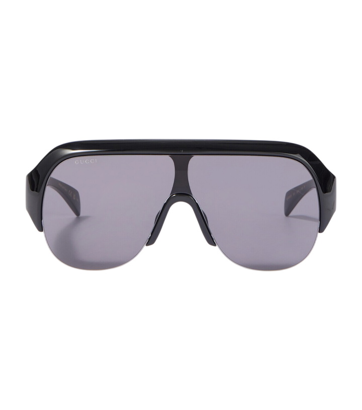 Gucci Black Rectangular Signature Stripe Sunglasses Gucci display picture 1