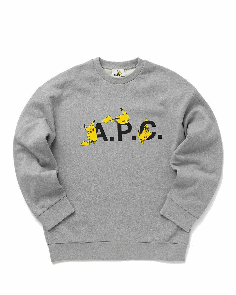 Photo: A.P.C. Sweat Pokémon Pikachu H Grey - Mens - Sweatshirts