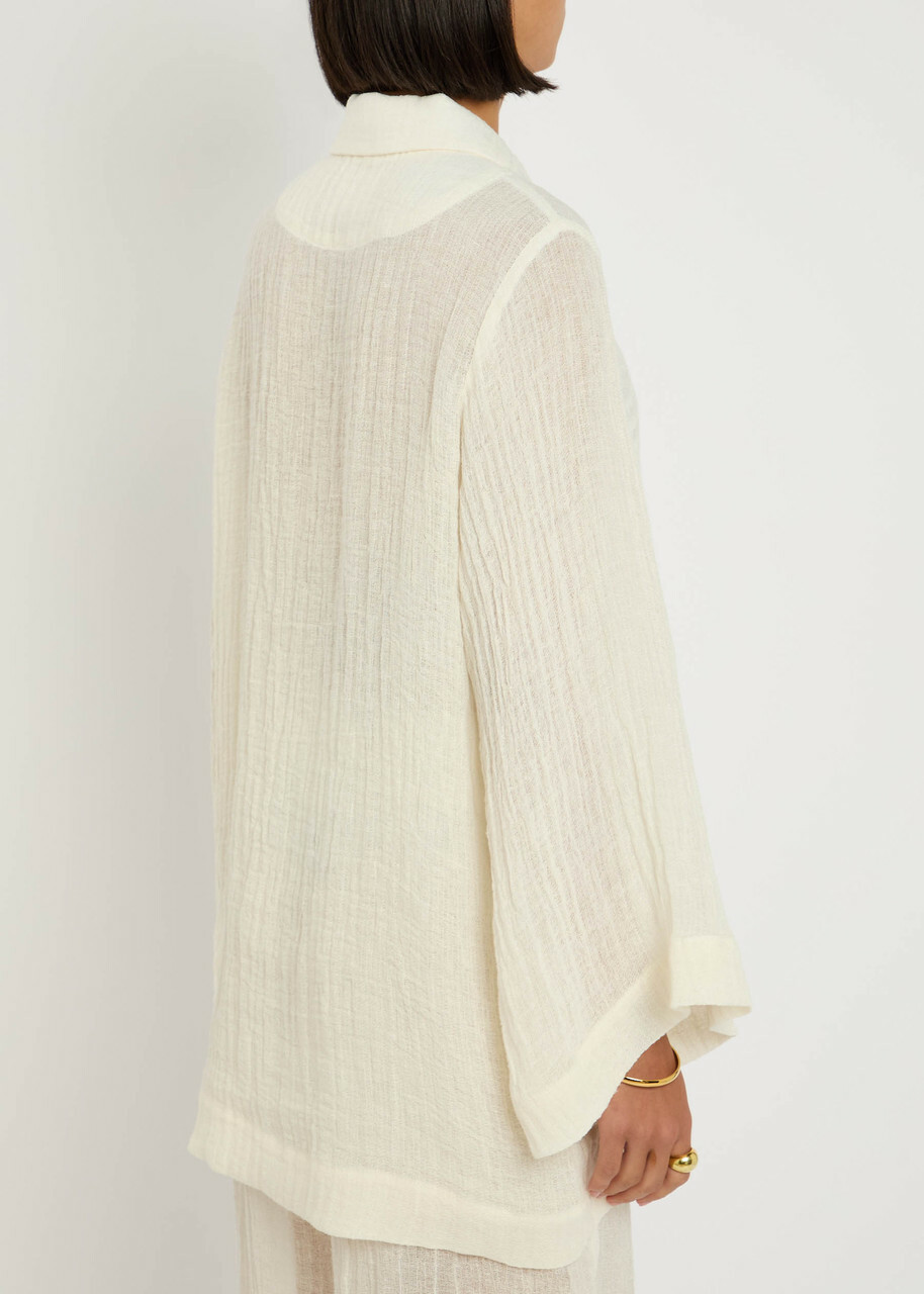 Lisa Marie Fernandez Linen-blend Tunic top White