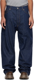 B1ARCHIVE Navy Wide Leg Jeans