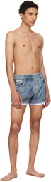 Moschino Blue Printed Nylon Swim Shorts