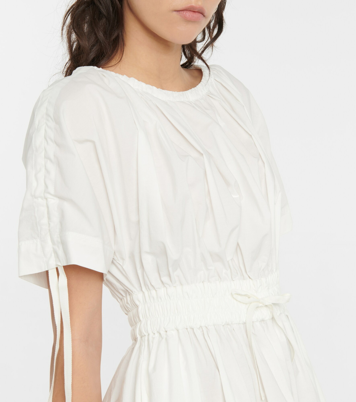 MONCLER コットンプリーツ ミディドレス Moncler - Cotton gabardine and nylon midi dress Moncler