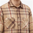 Wax London Men's Marlow Check Whiting Overshirt in Beige/Brown