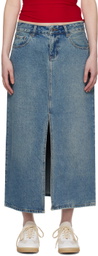 WYNN HAMLYN Indigo Washed Denim Maxi Skirt
