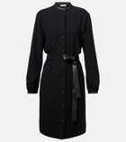 Vince Faux leather-trimmed shirt dress