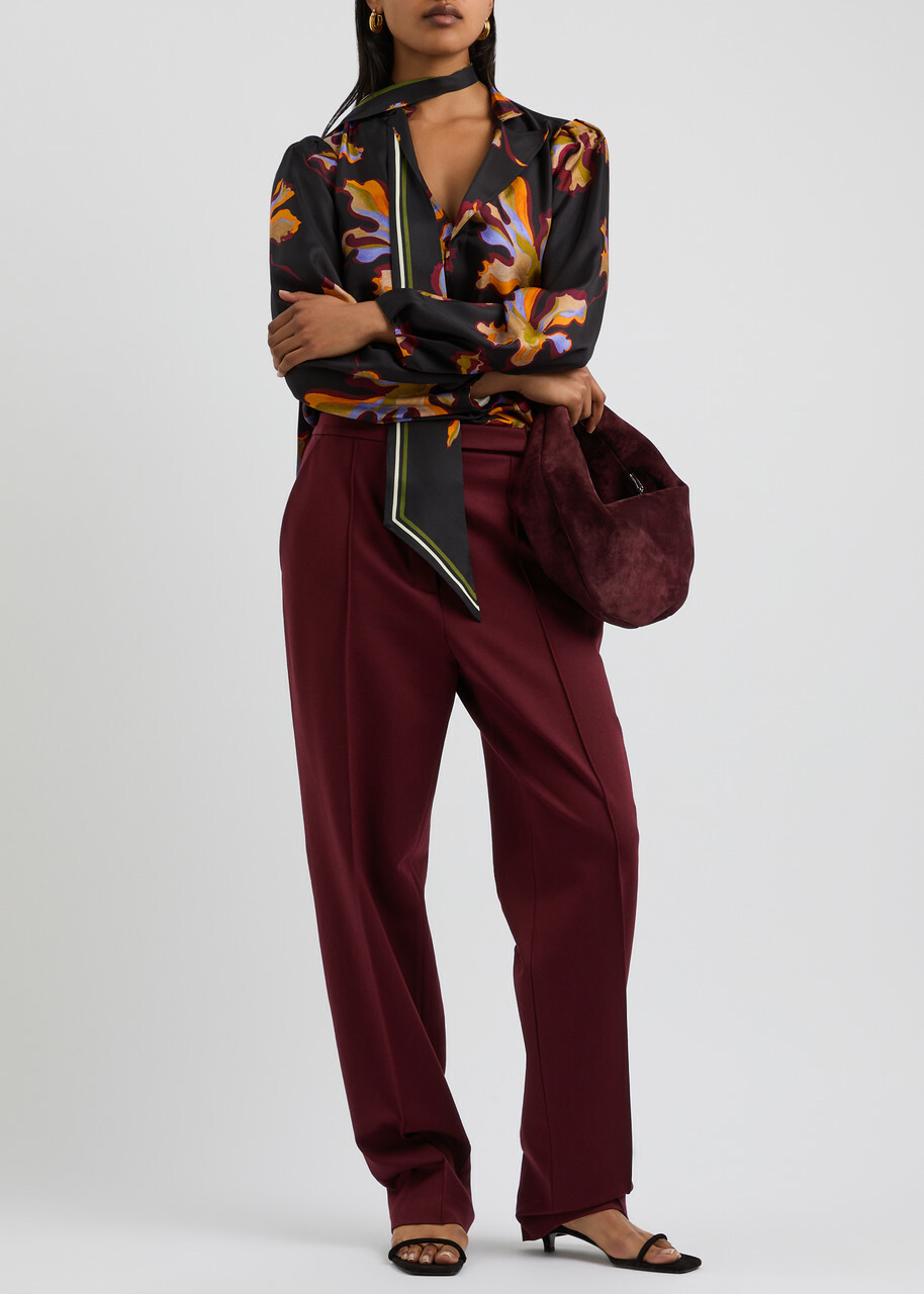 Dorothee Schumacher Emotional Essence Straight-leg Jersey Trousers Burgundy