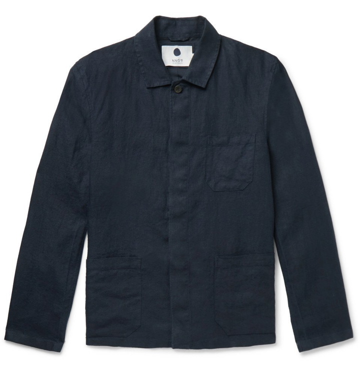 Photo: NN07 - Oscar Linen Overshirt - Navy